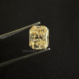 5 To 10 Carat Light Yellow Color Radiant Cut Handmade Loose Moissanite Stone For Making Jewelry Collection/Synthetic Diamond/Rare Moissanite