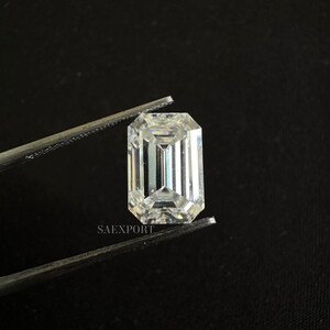 Perfect 5 Carat White Color 12*8 MM Emerald Cut Loose Moissanite/Handmade Moissanite/Synthetic Diamond/Unique Moissanite For Making Jewelry.
