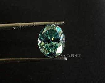 Light Blue Oval Moissanite Stone (5-15 Crt), VVS Clarity