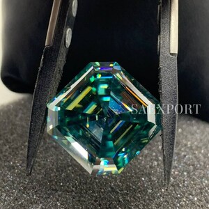 15.00 Carat Deep Blue Asscher Cut Handmade Loose Moissanite/Lab Created Diamond/Attractive Moissanite.