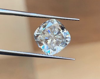 10 Carat White Cushion Cut Moissanite Loose Stone