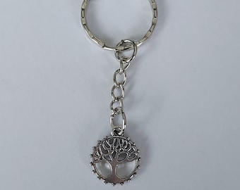 Handmade Tree Of Life Silver Keychain | keyring, keychains, handmade gifts, birthday gifts, gifts for her, tree of life gifts, silver gifts