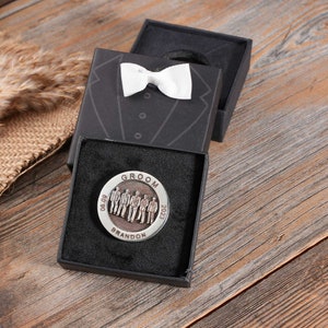 Moneda de padrino de boda personalizada: regalo de boda personalizado grabado / recuerdo de padrino de boda / ficha de padrino de boda / regalo de novio