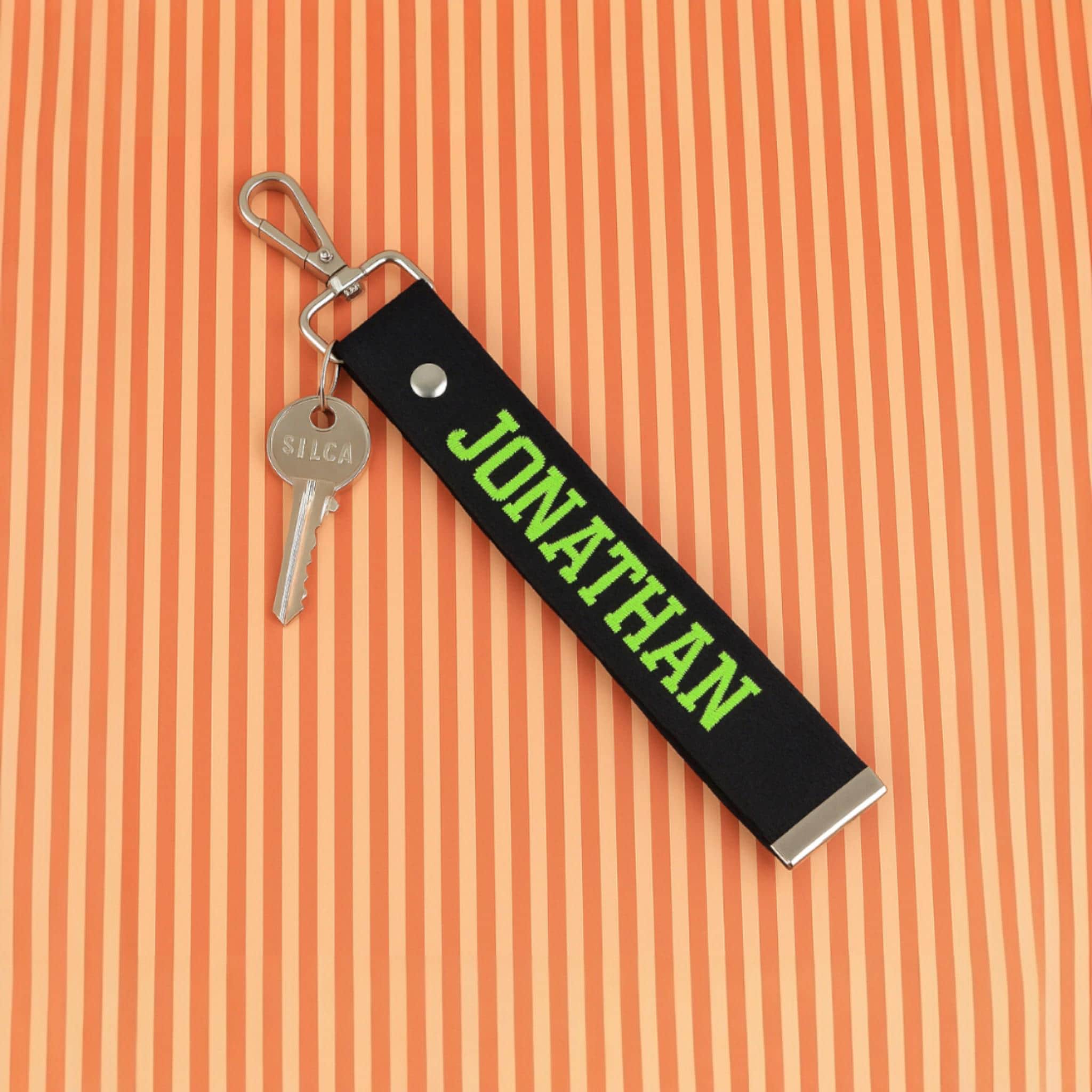 Custom Embroidered Keychain, Personalized Fabric Key Fob for Men ...