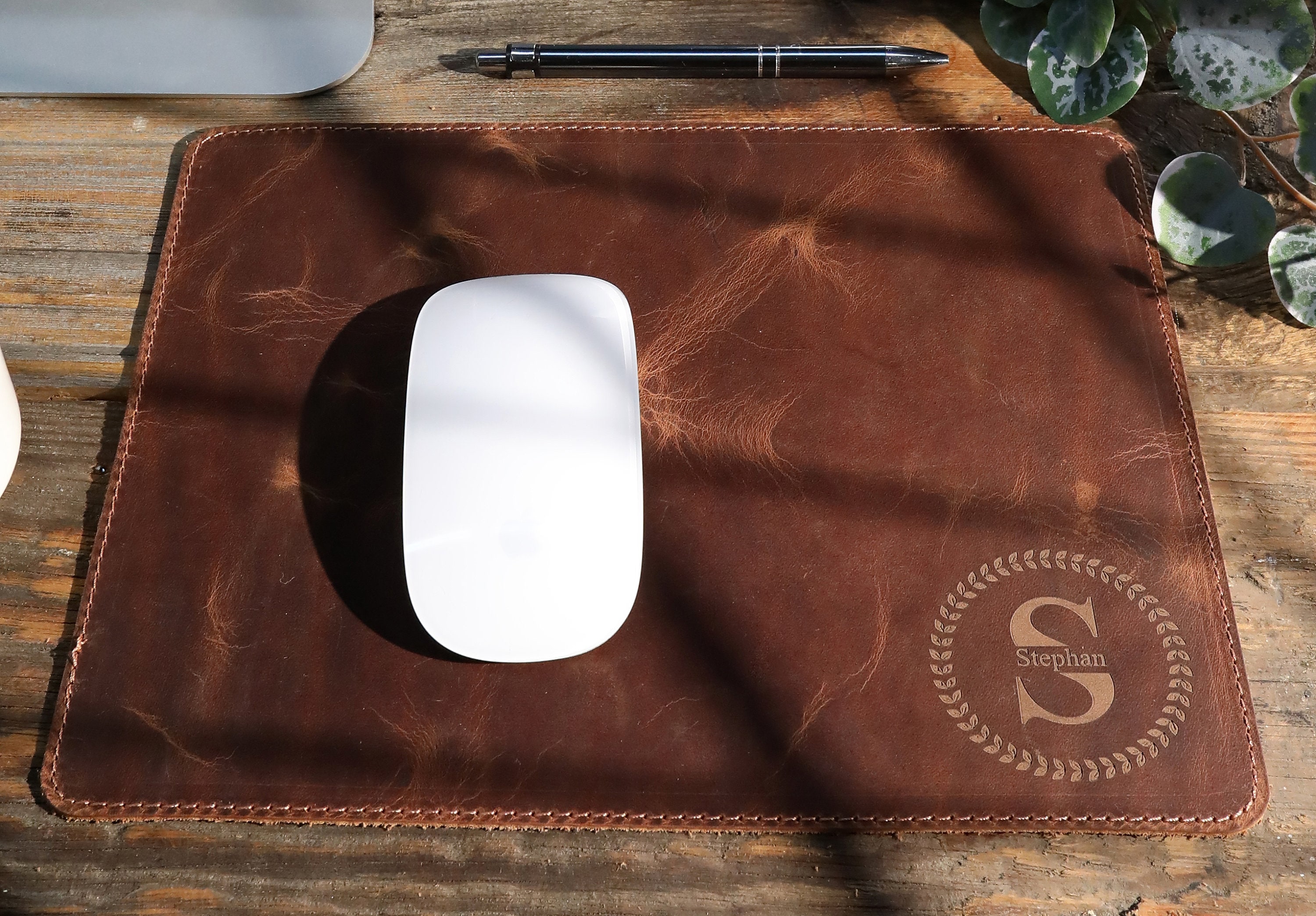 Mouse Pad, Custom Mouse Pad, Leather Mouse Pad, Personalized Gift, Coworker Gift, Gift For Dad, Boss Gift, Gift for Him, Gift For Her