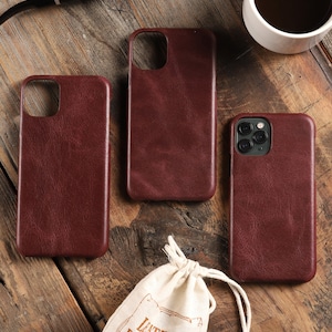 Handmade Leather iPhone 11 Case Cover All Models Compatible Premium Slim Protective Vintage Phone Case for Men Women Stylish Gift