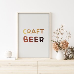 Craft Beer Wall Decor, Beer Art, Home Brewer Art Print, Minimalist Beer Illustration, Craft Beer Typoghraphy, DIGITAL DOWNLOAD