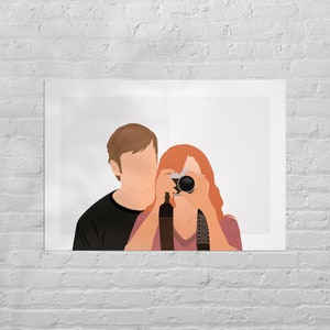 Nate en Claire illustratie, zes voet onder geïnspireerde kunst aan de muur, originele digitale illustratie, digitale DOWNLOAD