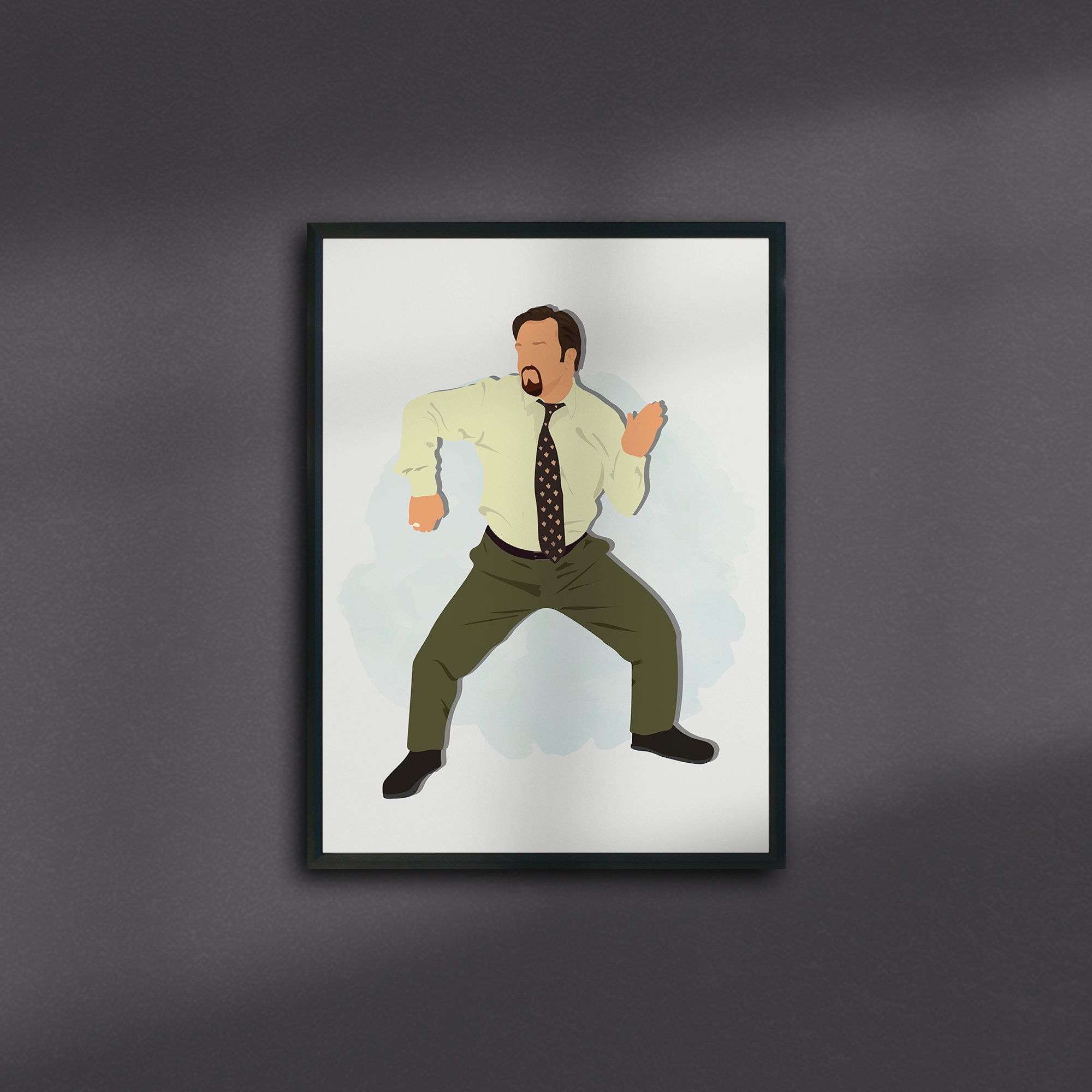 David Brent Dance Illustration: the Office UK Wall Art (digital Download) -  Etsy Israel, image size:2000x2000