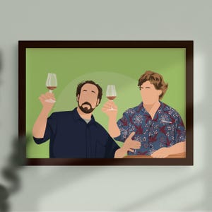 Seitlich inspirierte Illustration, Seitlich Film, Beste Freundin Geschenk, Film Poster zum ausdrucken, Wein Liebhaber Geschenk, DIGITAL DOWNLOAD