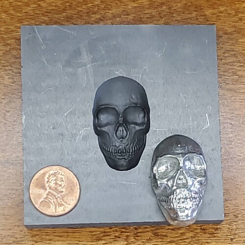 TVC Molds 1 Oz Skull 3D Graphite Ingot Mold – Cast Gold, Silver, Copper, Tin