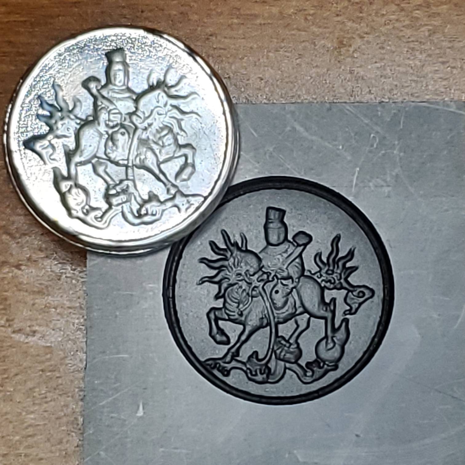 Viking Raven Penny Graphite mold for 2 sided coin - Cast your own