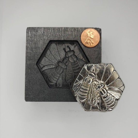 thumbnail interactive-video image 1 of 75 Oz Custom Cross Gold Casting Mold - High Density Graphite Jewelry Making Mold USA Made 1 of 3