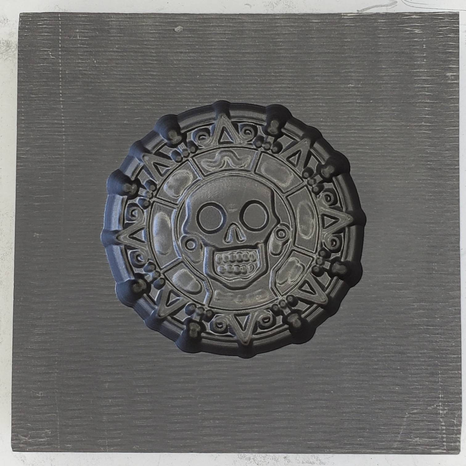 Graphite coin mold - pour your own pirate bullion - Cursed Aztec