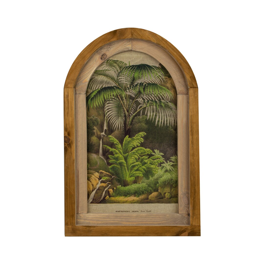 PALM, TROPICAL JUNGLE, Wall Art Decor, Vintage Forest, Rustical Arched