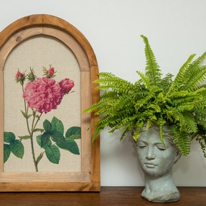 ROSE, FLOWERS, ROSES,French Vintage Chic, Rustic Wooden Wall Art Decor, Shabby chic, French Style . Cottage Style, Arch Window, Linen Wooden