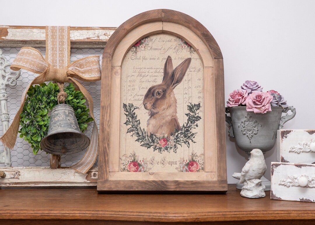 Farmhouse, Easter,rustic Wall Art Decor, BUNNY,RABBIT, Arched Window ...