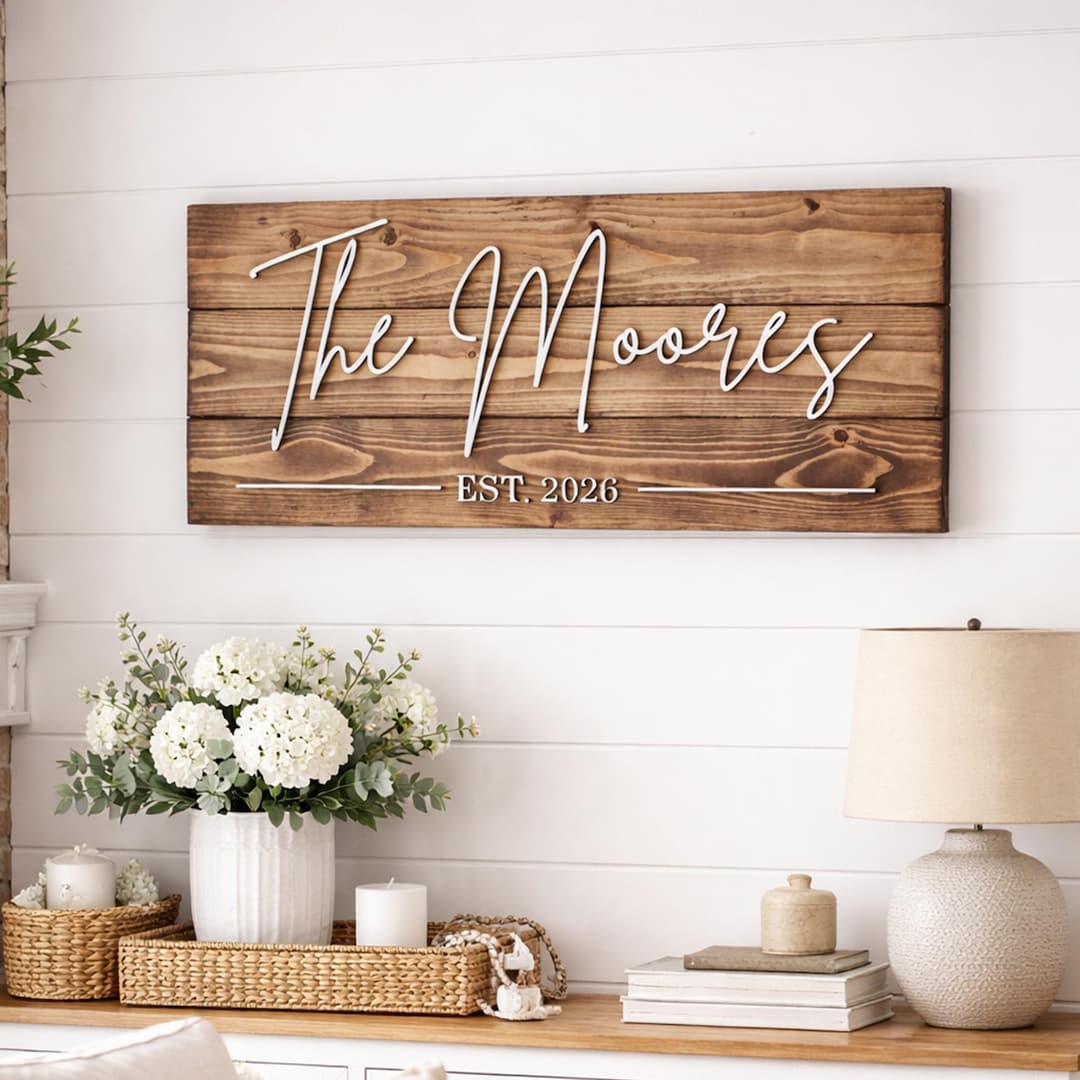 Personalized 3D Wooden Family Name Sign, Custom Last Name Wall Art - Etsy