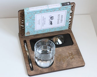 Personalized Wooden Book Stand with Bookmark, Book Lover Gift
