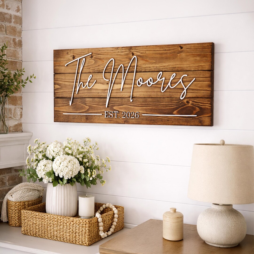 Personalized Family Name Sign, 3D Wood Home Decor, Housewarming Gift - Etsy