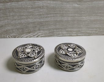 Ceramic Box–Moroccan Box–Black And Silver Handcrafted Ceramic Jewelry Box–Moroccan Trinket Box–Decorative Keepsake Box–Gift Box–Jewelry Box