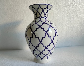 Marokkaanse vaas, keramische vaas handgemaakt, decoratieve bloemenvaas, Marokkaanse keramische vaas uit Fez, woondecoraties, keramische bloemenvaas
