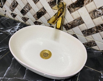 Handmade Sink-Bathroom sink-Oval basin-Handcrafted basin-Luxury bathroom-Bathroom decor-Sink basin-Ceramic bathroom-Vanity sink-Vessel Sink