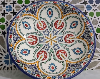 手描きのモロッコ陶器プレート - 陶器プレート - カラフルな伝統的な壁
