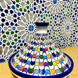 Handmade Moroccan Ceramic - Serving Tagine-Traditional Pottery Serving Dish-Handcrafted Moroccan Tagine-Moroccan Pottery Tagine