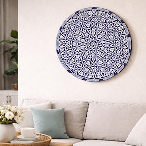 Handmade Pottery Plate-Moroccan Ceramic Plate-Handcrafted Moroccan Ceramic Bowl-Hand-painted designs-Decorative Wall Dish-floral Design