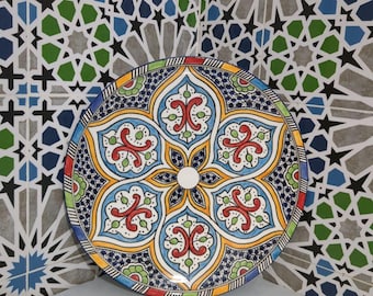 Assiette en céramique marocaine peinte à la main, assiette en céramique, poterie de Fès, assiette marocaine en céramique, plat en céramique marocain, cadeau gratuit