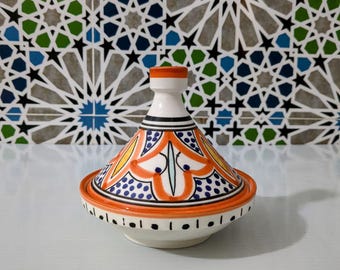 Moroccan Tagine-Moroccan tableware-Ceramic Tagine hand painted-boho decor-serving dish-artisan pottery-table centerpiece-Unique gift-ScayFez