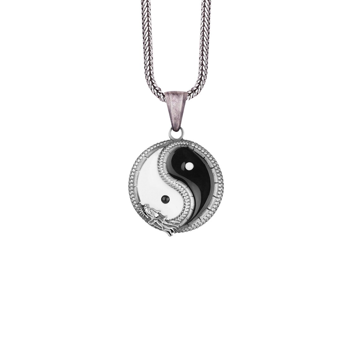 Yin Yang Dragon Necklace Feng Shui Amulet Yin Yang Necklace Etsy