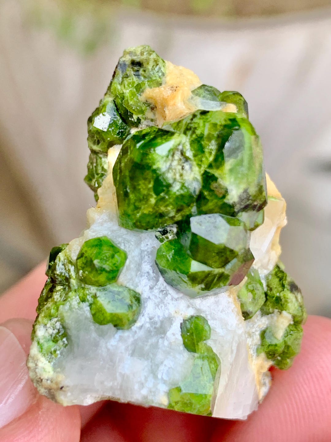 Demantoid Garnet Specimen: Rich Green Crystals on Matrix - Etsy