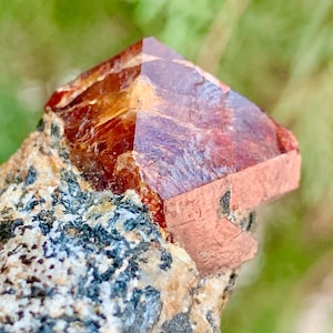 69 GM Aesthetic Blood Red Terminated Zircon Crystal on Specimen from Astor mine Skardu Pakistan
