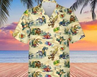 3D Godzilla Surfing Funny Unisex Hawaiian Shirt Summer Shirt Full Size S-5XL 3D Godzilla Surfing Funny Unisex Hawaiian Shirt Summer Shirt Full Size S-5XL