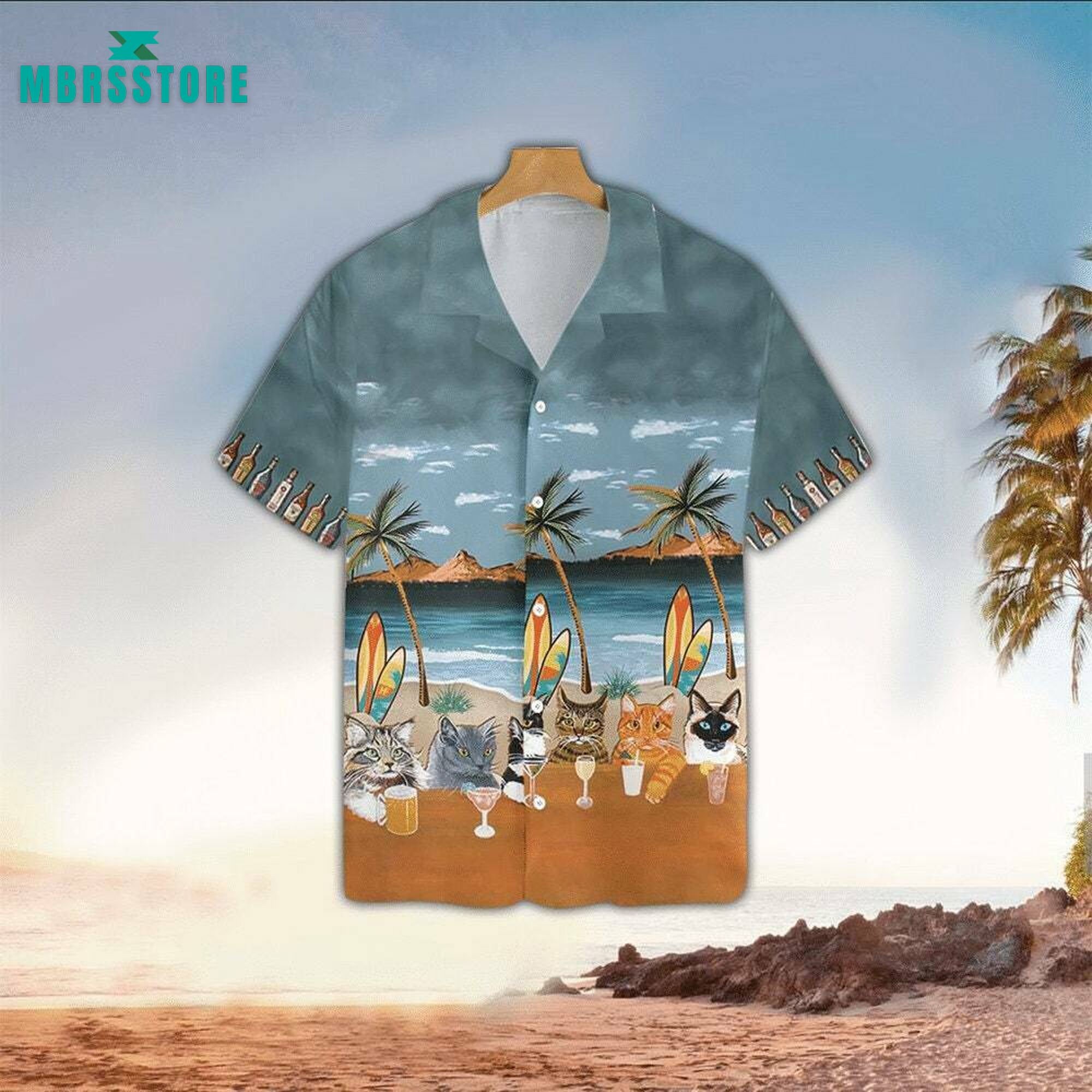 Discover Cat Summer Drink Beer Alcohol Hawaiian Shirt