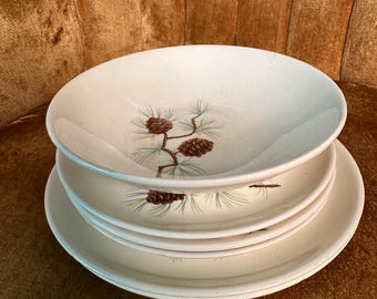 5 Piece Lot Pine Cone French Saxon China