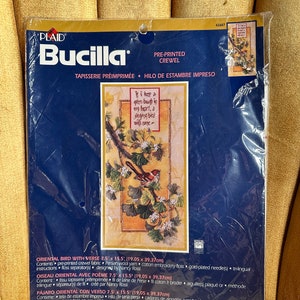 Bucilla Pre Printed Crewel Bird with Verse