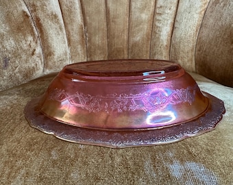 Vintage 1930s Imperial Glass Marigold Bowl Iridescent Carnival Glass Retro Floral Elegant