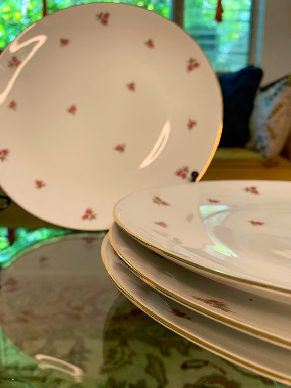 Set of 4 Winterling Roslau Bavaria Germany Pink Rosebud 10 1/2 Etsy