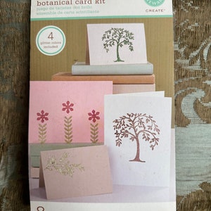 Vintage 2008 Martha Stewart Glittered Botanical Card Kit