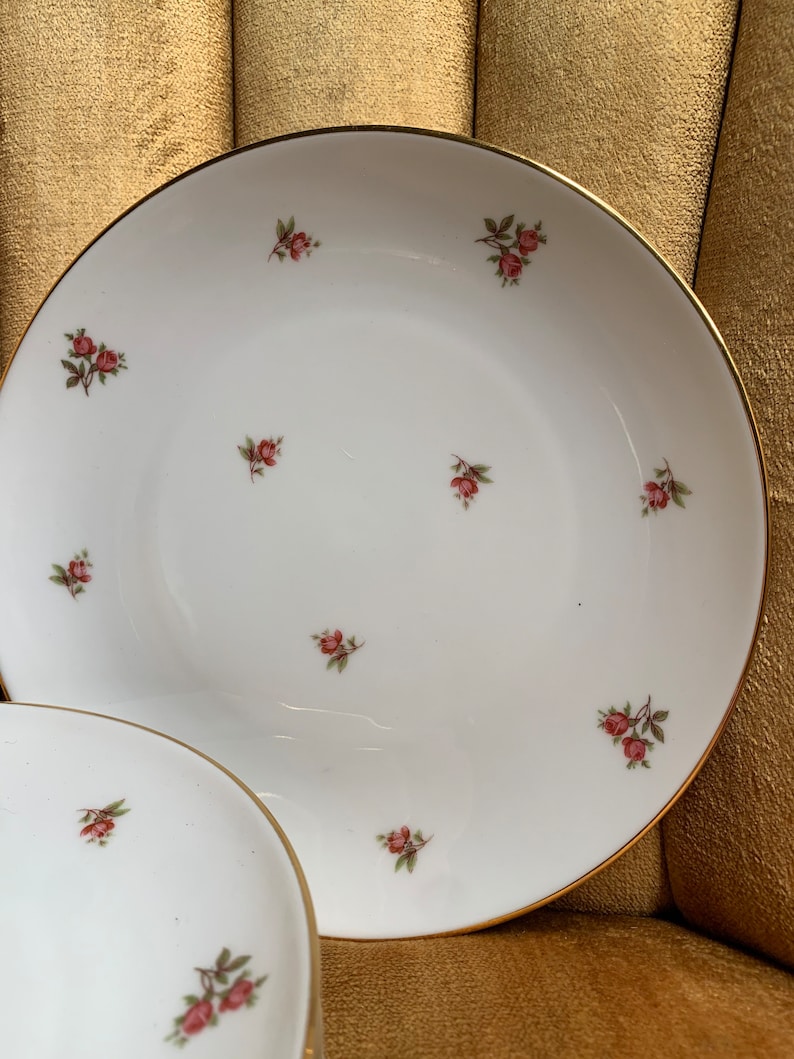 Set of 4 Winterling Roslau Bavaria Germany Pink Rosebud 8 Inch Etsy