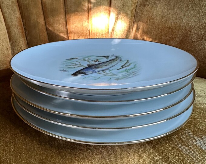 Vintage Kuba Porzellan Bavaria Germany Fish Plates, Set of 5 - Etsy