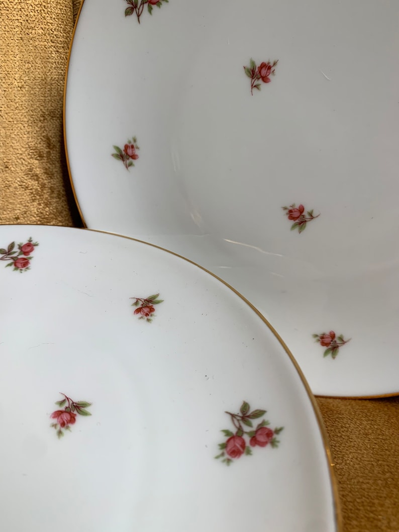 Set of 4 Winterling Roslau Bavaria Germany Pink Rosebud 8 Inch Etsy