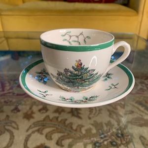 Spode Christmas Tree Pattern Teacup & Saucer