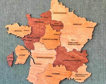 Wooden France Map Wall Art Paris Travel Map Modern Home Office Decor Anniversary Gift