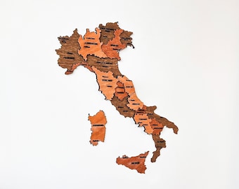Wooden Italy Map Wall Art Rome Travel Map Modern Home Office Decor Housewarming Gift