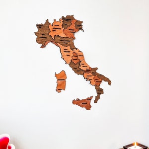 Houten Italië kaart muurkunst Rome reiskaart modern thuiskantoor decor uniek nieuw huis cadeau