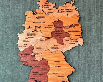 Wooden Germany Map Wall Art Deutschland Travel Map Modern Home Office Decor Unique New Home Gift